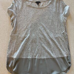 Express Women's Light Gray Short Sleeve Top